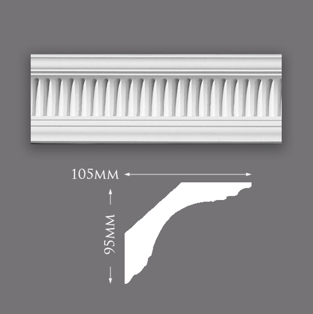 Medium Ribbed Cove Plaster Cornice