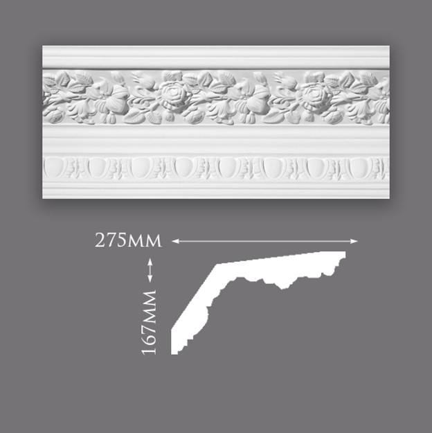 Rose Flora with Egg & Dart Cornice