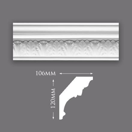 Single Water Leaf Cornice