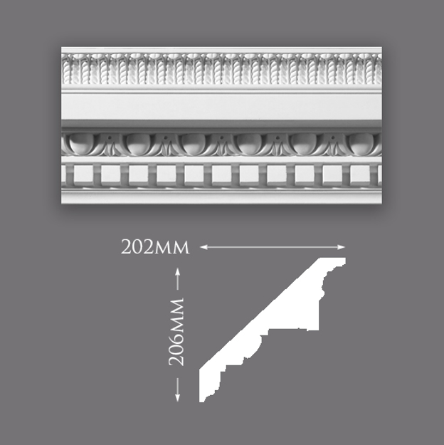 Leaf Dentil with Egg & Dart Cornice