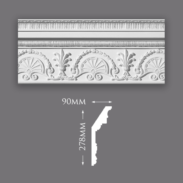 Plume & Fan Plaster Cornice