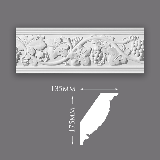 Early Grape Vine Plaster Cornice