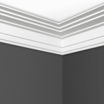 Contemporary Step Cornice in situ C0162