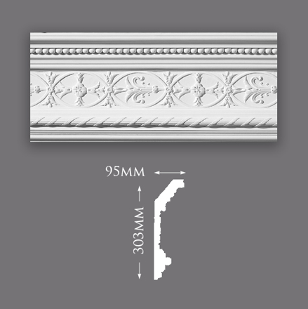 Picture of Sample - Ornate Reed & Ribbon Plaster Cornice