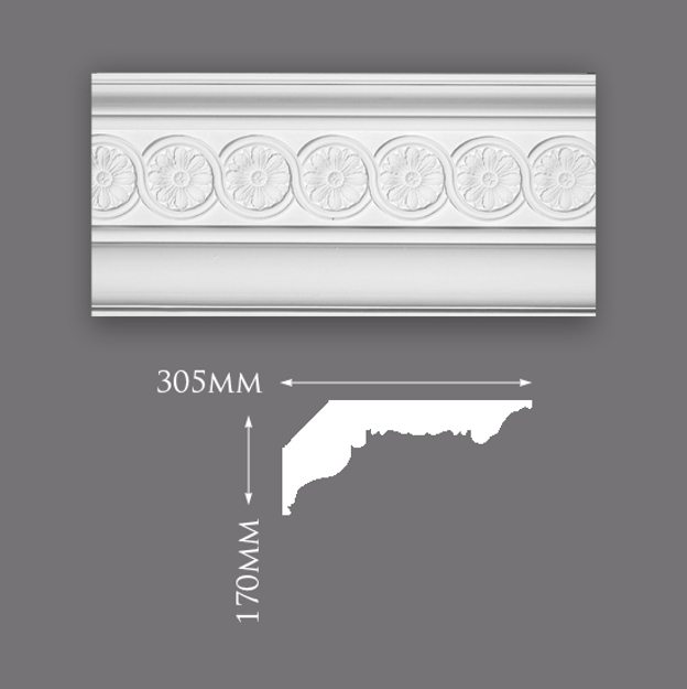 Picture of Sample - Beaumont Patterned Plaster Cornice
