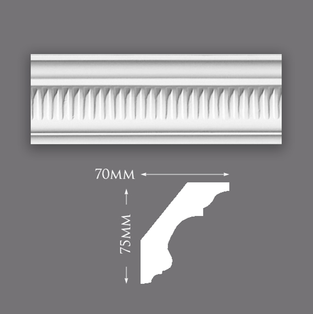 Picture of Sample - Small Ribbed Cove Plaster Cornice
