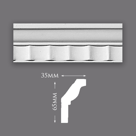 Picture of Sample - Small Fluted Cove Plaster Cornice