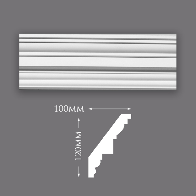 Picture of Sample - Short 120mm Georgian Run Plaster Cornice