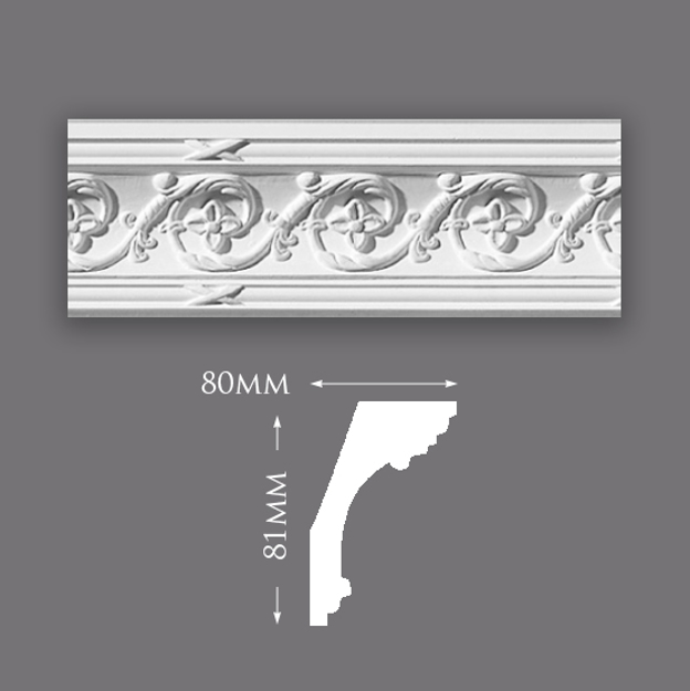 Picture of Sample - Small Acanthus Scroll Plaster Cornice